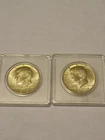1964 D Kennedy Half Dollar & 1967 P Kennedy Half Dollar In Plastic Capsules