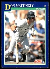 Don Mattingly 1991 Score #23 Yankees MLB READ FREE SHIPPING AutographDen
