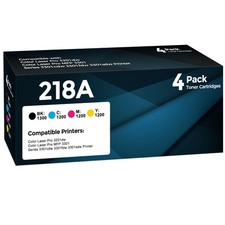 4-Pack 218A Toner Cartridges Set with Chip Replacement for HP 218A 218X W21...