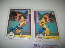 1982 DONRUSS ERROR & CORRECTED PHIL GARNER SIGNED AUTO #544 PITTSBURGH PIRATES