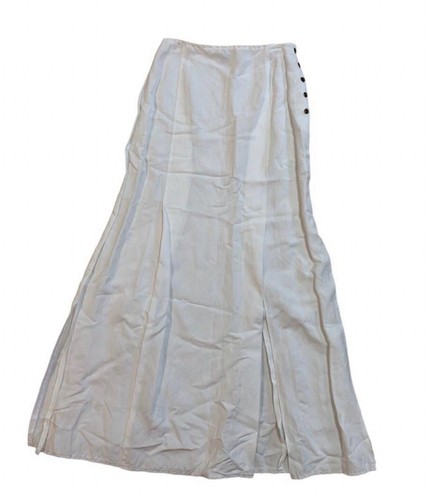 KALLMEYER Linen Mix Maxi Skirt Size 4 Long Flared L'APPARTEMENT White - Picture 2 of 5