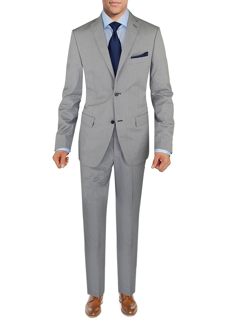 DTI BB Signature Italian Mens Two Button Modern Fit Suit 2 Piece Jacket Pants
