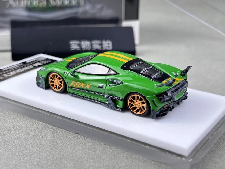 Aurora 1:64 Green F8xx Tributo Mansory Sports Model Diecast Metal Car - Image 3 of 4