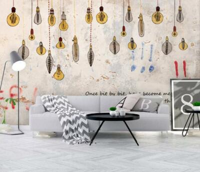 3D Retro Light Bulb 8740NA Wallpaper Wall Mural Removable Self-adhesive Fay