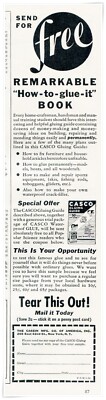 Print Ad Casein Mfg. Co. Casco How-to-Glue-It Book 1934 1/3-Page Advertisement