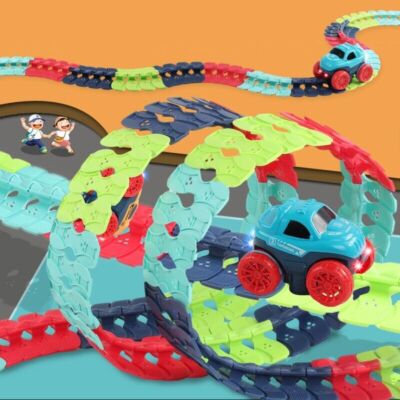 Zero Gravity Car Track Set Race Track Toys for Boys Kids LED Light