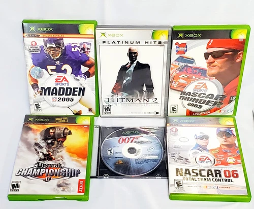 original xbox games lot bundle - 007 Nascar hitman unreal championship madden