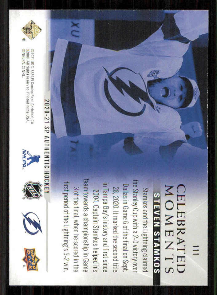 2020-21 SP Authentic #111 Steven Stamkos CM - Image 2 of 2