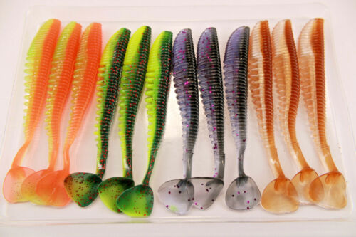 Pesci di gomma 12 pezzi I esca artificiale 11 cm I 5,5 g I 4 colori I luccio luccio persico - Foto 1 di 12