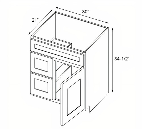 RTA Bathroom Vanity Sink Base, Shaker Bathroom Cabinet Base - Picture 31 of 106