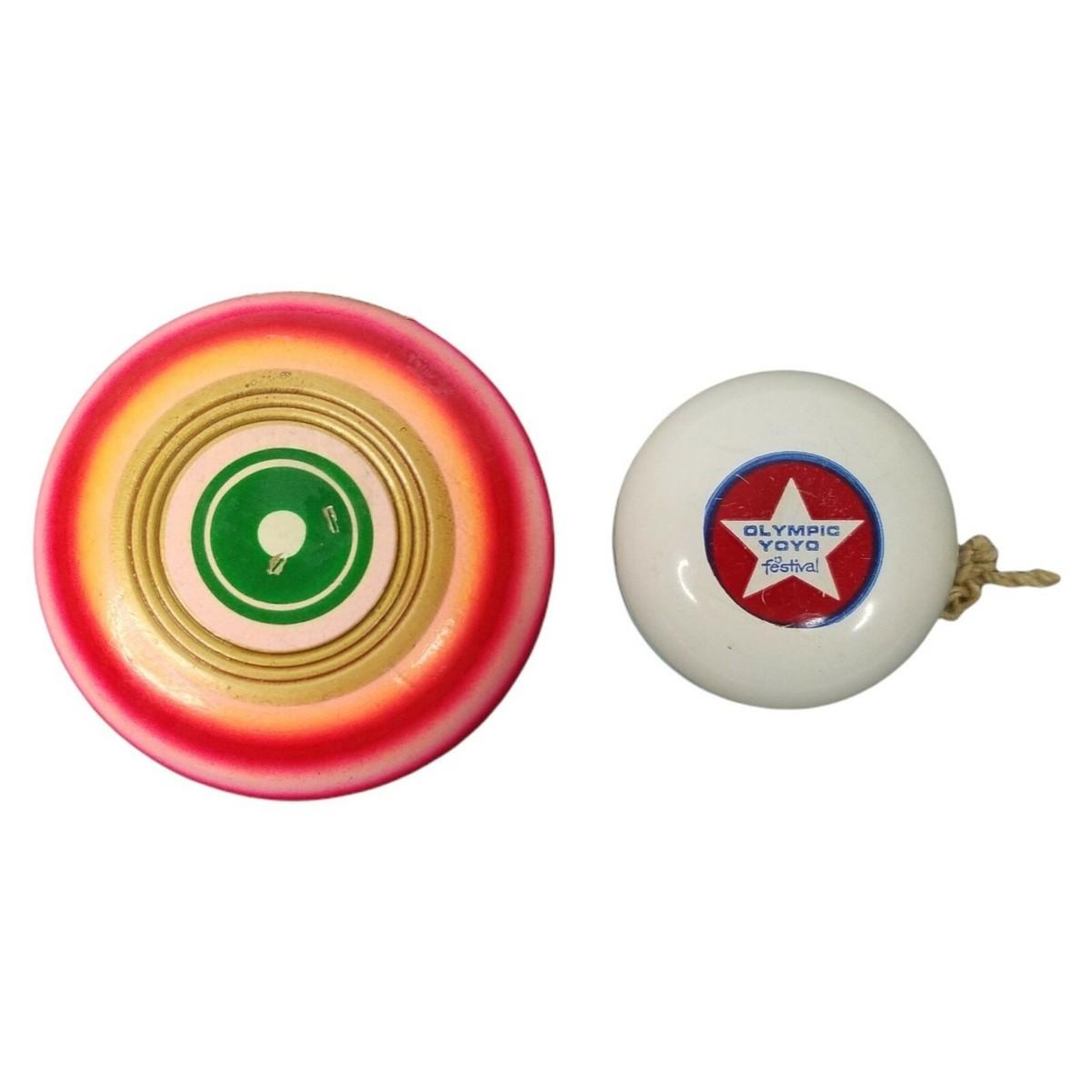 Vintage Olympic Yoyo Festival Plastic Wooden Rainbow Yoyo Japan