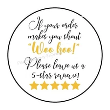 30 THANK YOU FOR YOUR PURCHASE REVIEW ENVELOPE SEALS LABELS STICKERS 1.5"