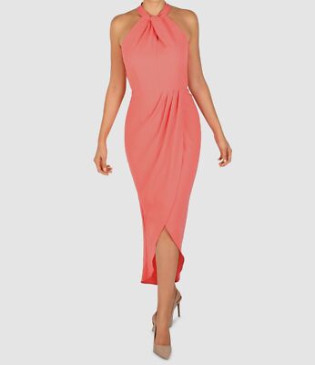 Julia Jordan Women Pink Knot Neck Halter Dress Size 16