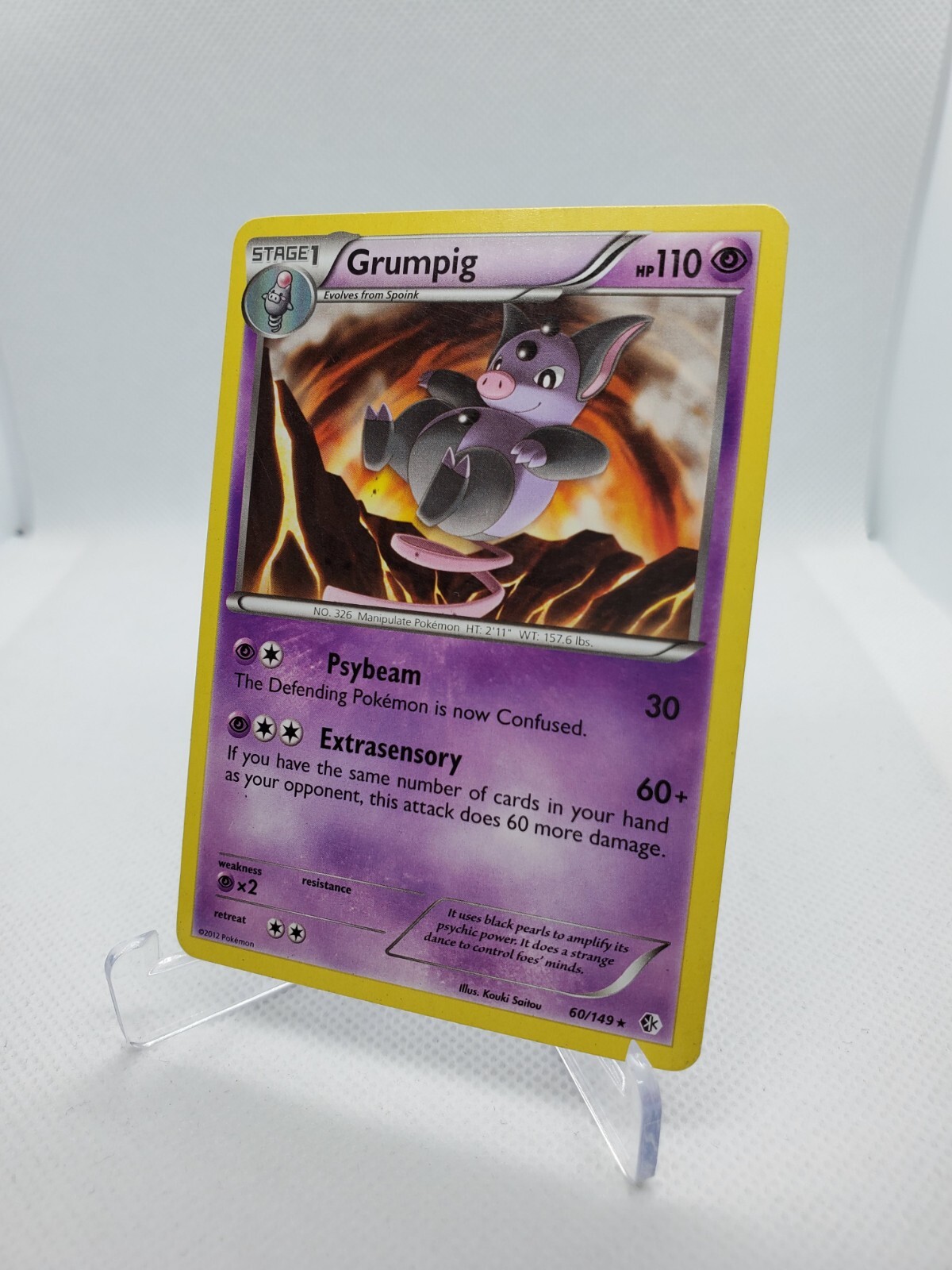 Grumpig - Boundaries Crossed - Rare - 60/149 - LIGHTLY PLAYED