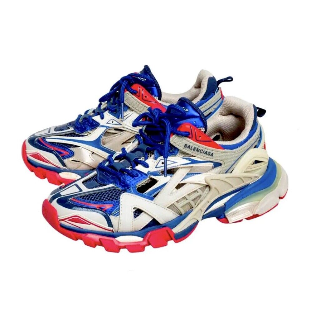 Balenciaga Multi Leather And Mesh Track.2 Open Sneakers Balenciaga Multi Leather And Mesh Track.2 Open Sneakers