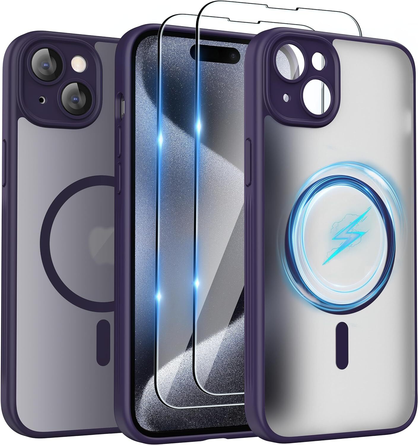 Made for iPhone 15 Case Compatible with and Screen Protector 2 Pack Translucent-image