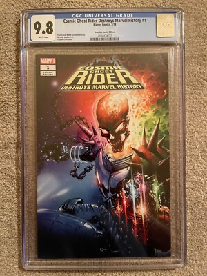 Cosmic Ghost Rider Destroys Marvel History # 1 , CGC 9.8 , LTD Variant ,  Crain
