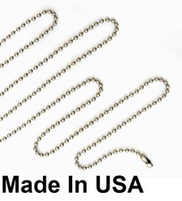 WHOLESALE LOT 500 BALL CHAIN 2.4mm 24" Nickel Plated