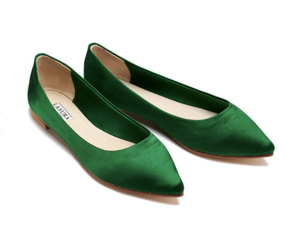green flat shoes