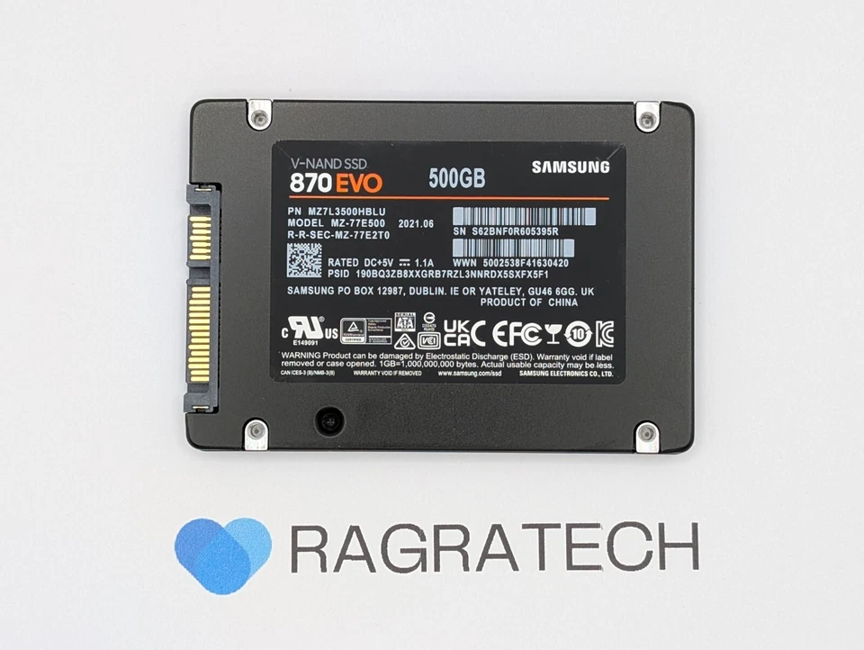 Samsung 870 EVO 500Go 2,5" SATA III SSD Interne MZ-77E500