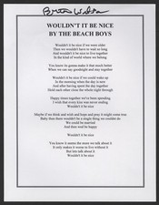 THE BEACH BOYS Signed Lyrics