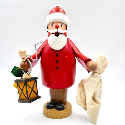 Erzgebirge Smoker Santa Lantern 7.5'' Handmade Karl Werner Germany Vintage Unused