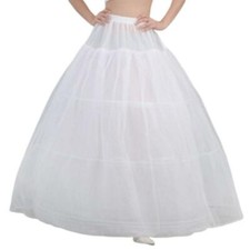 Bride Bridal Wedding Dress Support Petticoat 3 Hoops 1-layer Yarn Skirt Women