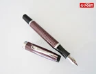 Classic Vintage Style Lotus-Red Checkered Pattern Traditional Fountain Pen LR