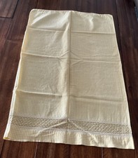 VINTAGE EMBROIDERED PILLOW CASE, YELLOW GINGHAM