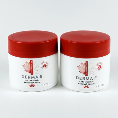 (2 Pack) Derma-E Anti-Wrinkle Renewal Cream (4 oz) Reduces Fine Lines & Wrinkles