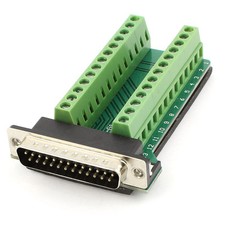 DB25 25Pin D-SUB Male Adapter Board RS232 Serial to Terminal Signal Module