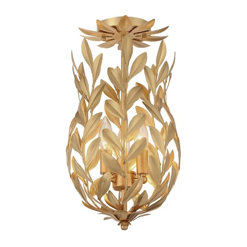 Crystorama Broche 3 Light Semi Flush Mount, Antique Gold - 563-GA-CEILING - Picture 1 of 1