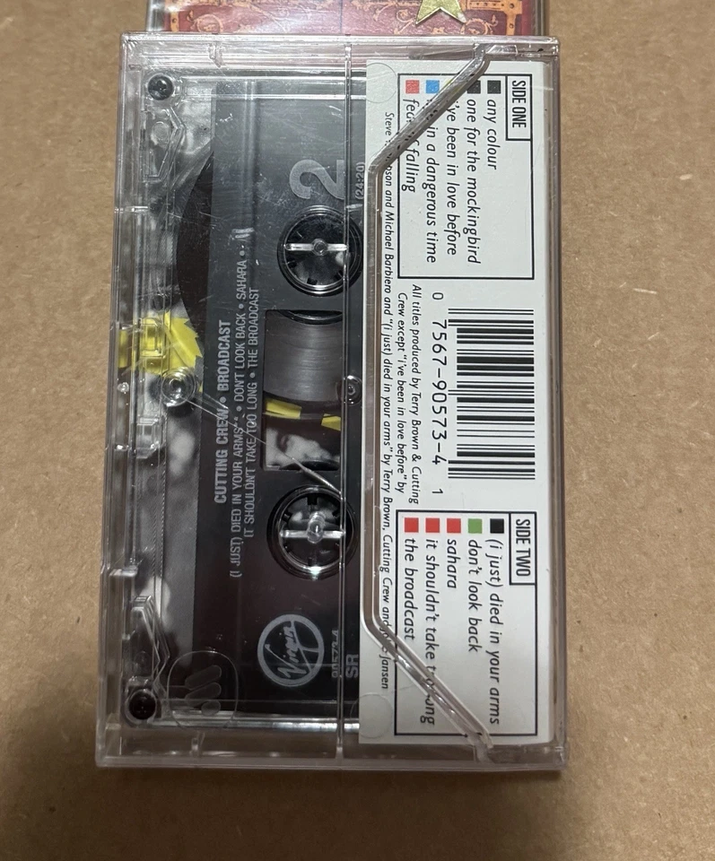 Cutting Crew - Broadcast - 1986 - Virgin - Sealed Cassette w/ Hype Sticker - Image 2 of 4