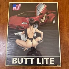 Vintage Lamborghini Countach Butt Lite Poster 16x20 Framed Funky 80’s Sexy