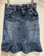 Juicy couture Y2K girl size 7 blue denim ruffled skirt