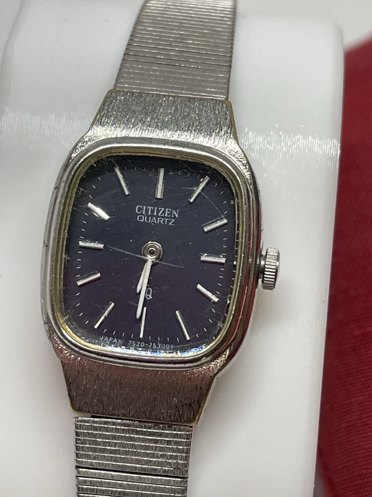 Citizen Quartz CQ Wristwatch Vintage 46-0451 WGP White Gold Plating Wristwatch