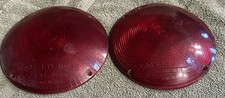 Original Pair Vintage Cats Eye Model 35 Red Lens Truck Tail Warning Light Old Original Pair Vintage Cats Eye Model 35 Red Lens Truck Tail Warning Light Old