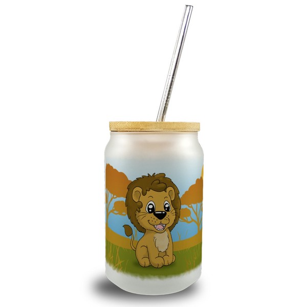 LöWenkind Trinkglas Mit Bambusdeckel-image