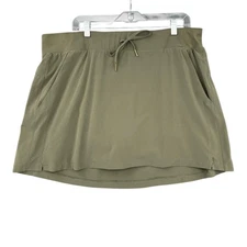 All In Motion Olive Green Drawstring Waist Pockets Above Knee Length Skirt XXL
