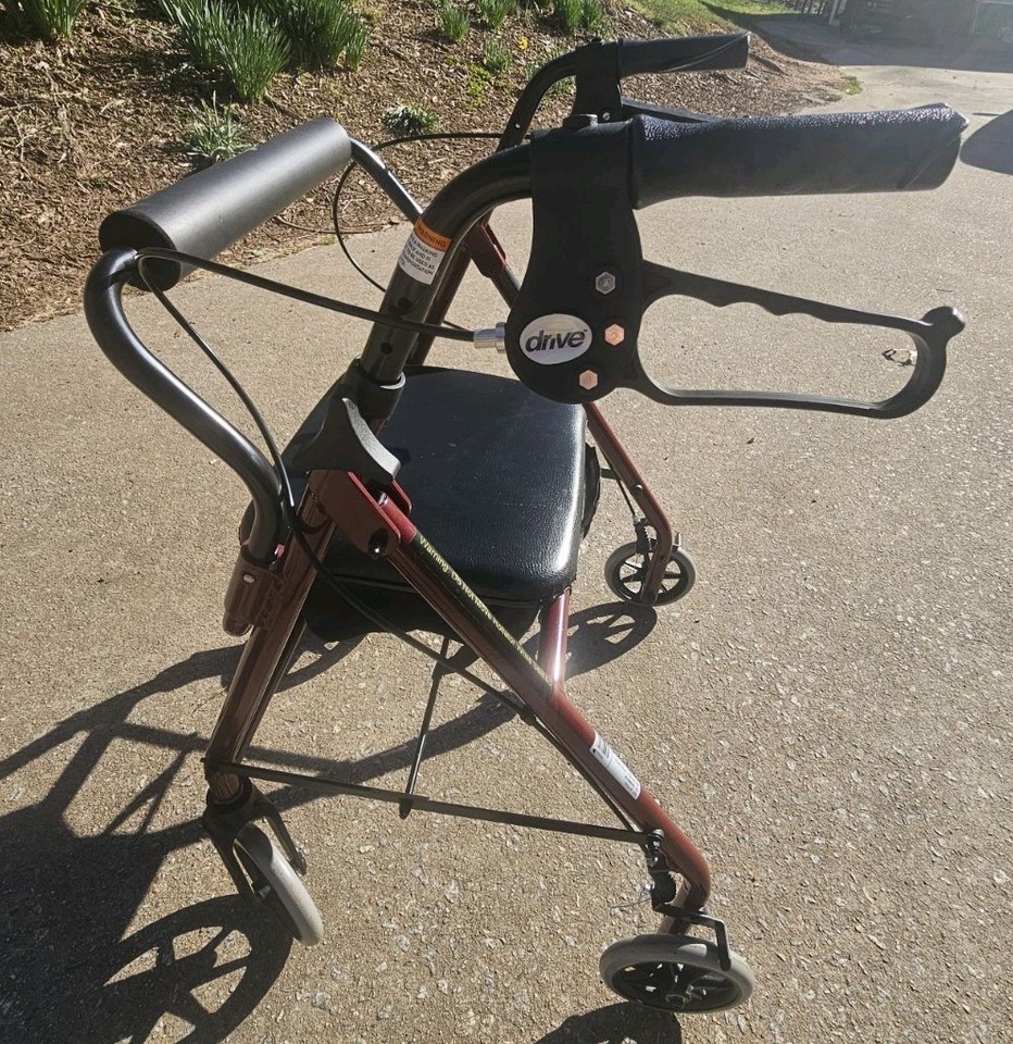 Drive Medical Aluminum Rollator Walker Fold Up & Removable Back Support ...