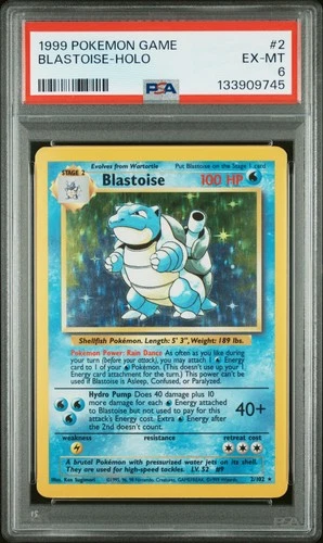 1999 POKEMON BASE SET UNLIMITED #2 BLASTOISE-HOLO PSA 6