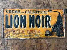 Insegna Targa Lion Noir Lamierino Originale Vintage Design Modernariato Rare