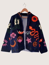 Hand Embroidery Jacket Uzbek Suzani Velvet Jacket Party Wear Coat Women's Wear