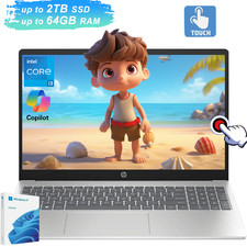 HP 15.6" Touch Laptop,13th Core i3-1315U 4.5GHZ,UpTo 64G 2TB SSD Anti-Glare