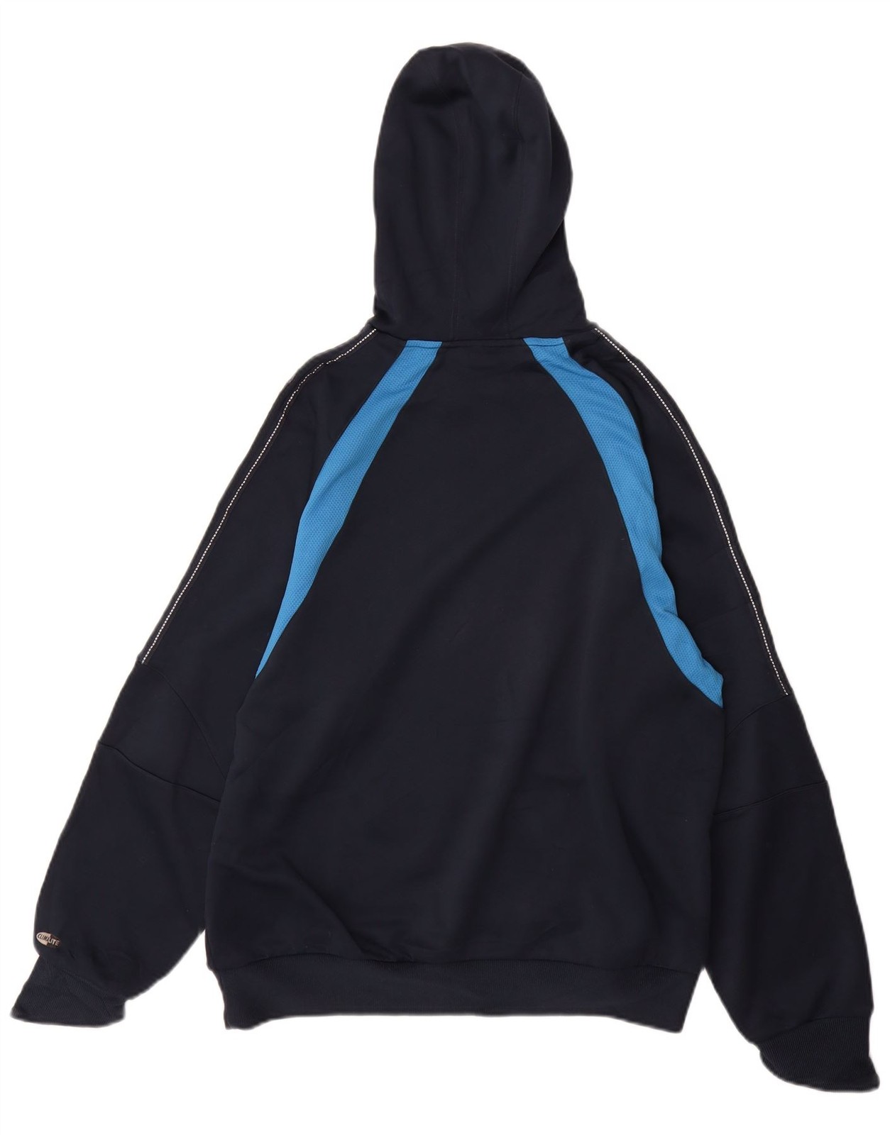 Adidas Mens Climalite Hoodie Jumper UK 42/44 Large Navy Blue Colourblock AO08 thumbnail 2
