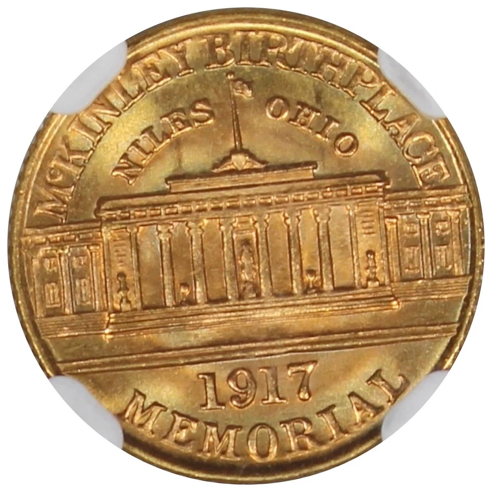 1917 McKinley Commemorative Gold Dollar NGC MS66 Toned - Image 4 of 4