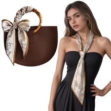 Purse Scarf for Handbags Silk Neck Hair Head Bag Accessory Satin Soft Handle