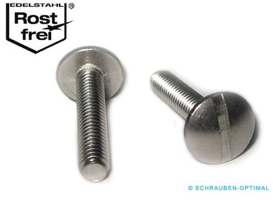 Flachrundschrauben m. Schlitz EDELSTAHL A2 Becherschrauben Schlitzschrauben V2A