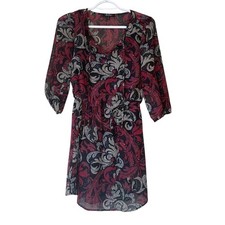 BeBop Purple and Black Print 3/4 Sleeve Dress Sz S