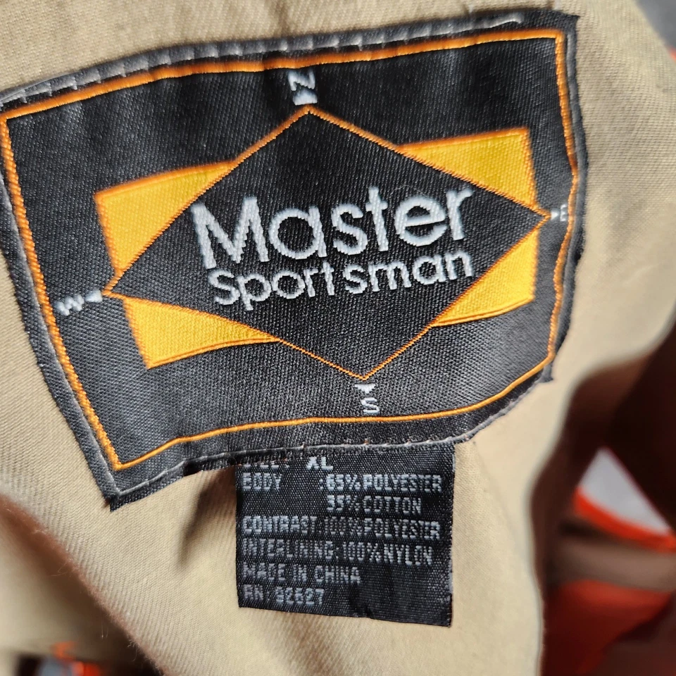 Master Sportsman Orange Quilted Hunting Fishing Vest Men's XL Pockets - Image 3 of 4